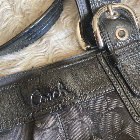 Coach vintage y2k black signature canvas large shoulder bag - Picture 8 of 13